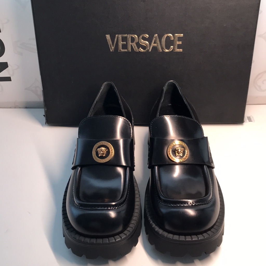 New Authentic Versace Alia Iconic Platform Loafers Size 40